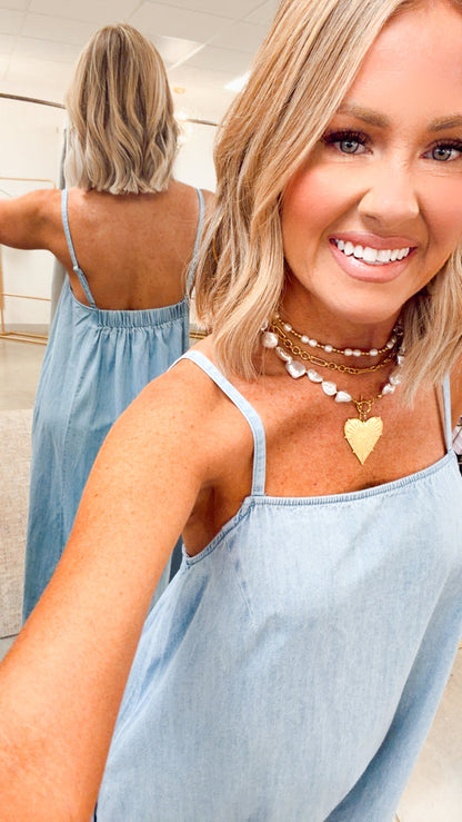 -FINAL SALE- Cheyenne Denim Maxi Dress