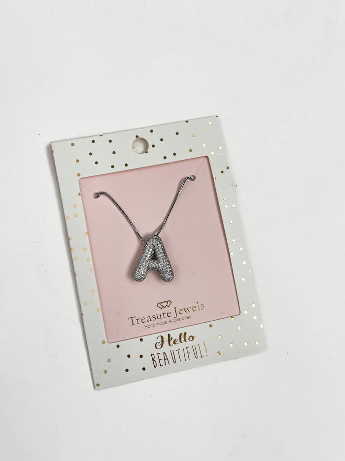 - FINAL SALE- Silver Crystal Balloon Initials