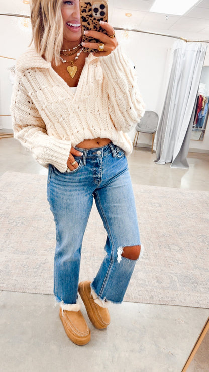 - FINAL SALE- The Mia High-Rise Slim Wide Jeans