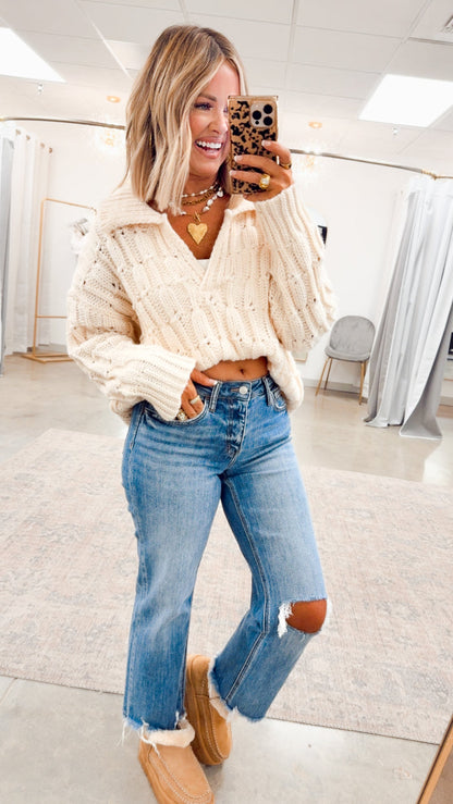 - FINAL SALE- The Mia High-Rise Slim Wide Jeans