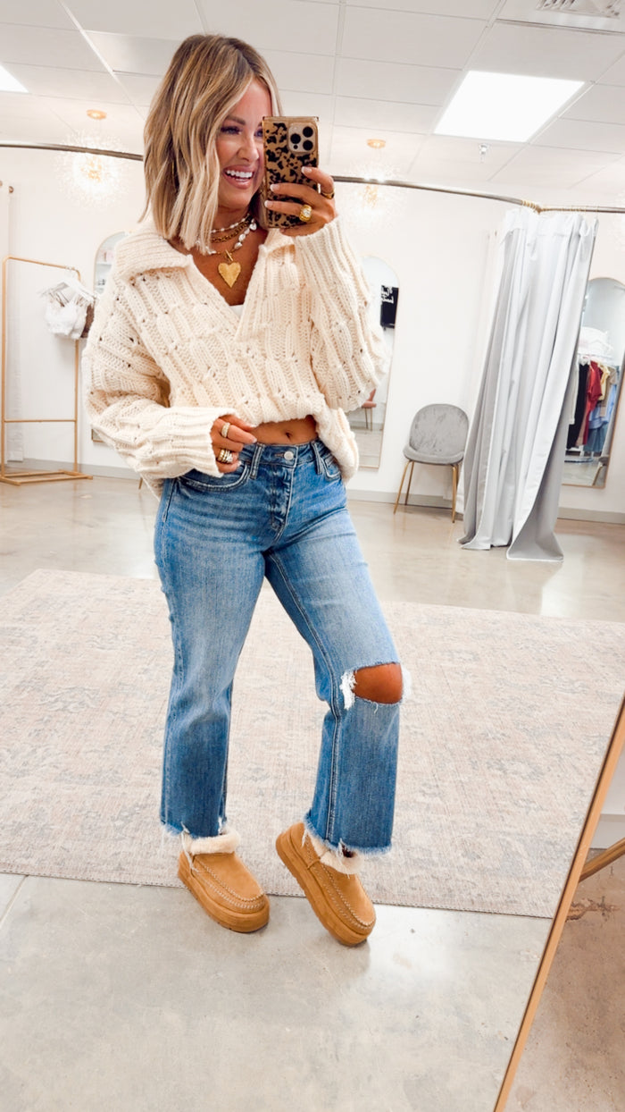 - FINAL SALE- The Mia High-Rise Slim Wide Jeans