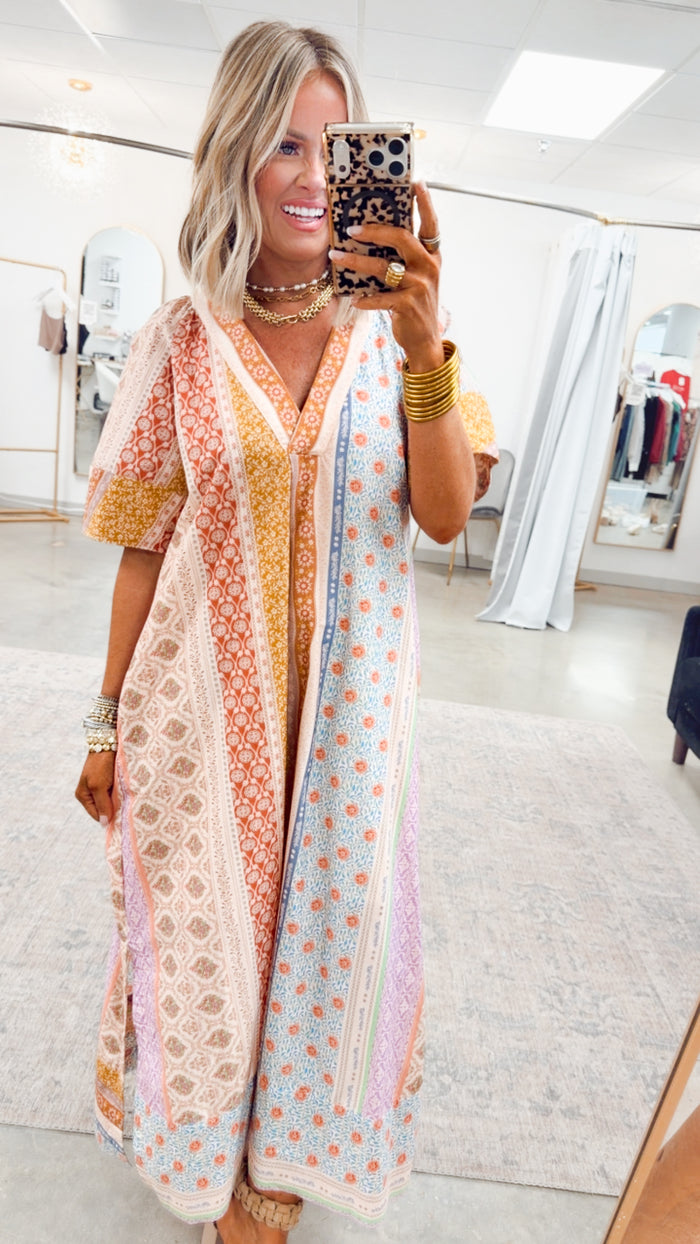 -FINAL SALE- The Paloma Patchwork Midi Dress