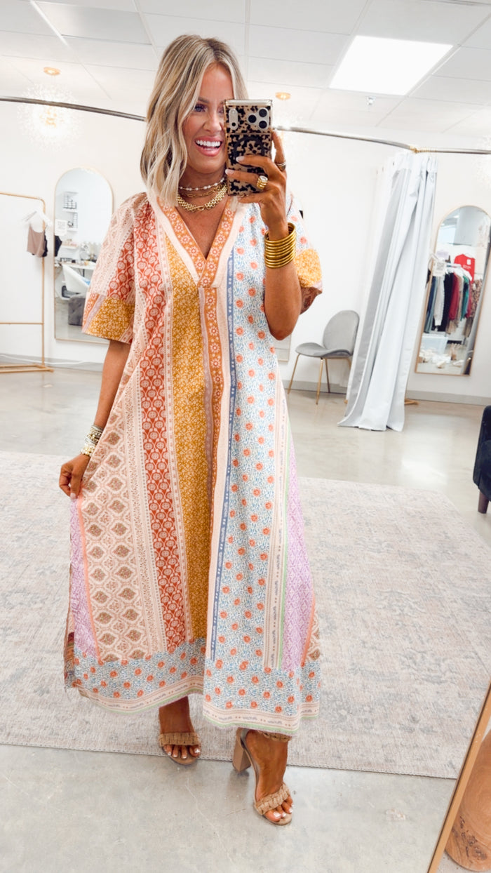 -FINAL SALE- The Paloma Patchwork Midi Dress
