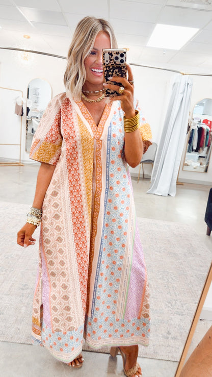 -FINAL SALE- The Paloma Patchwork Midi Dress
