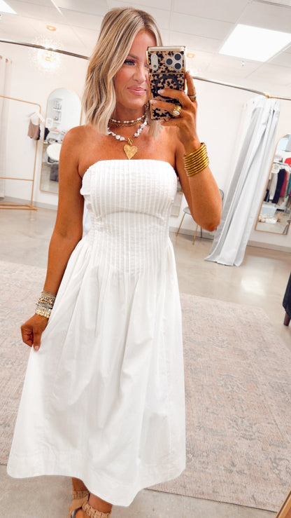 -FINAL SALE- The Prescott Strapless Midi Dress