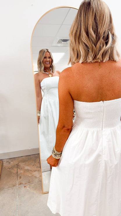 -FINAL SALE- The Prescott Strapless Midi Dress
