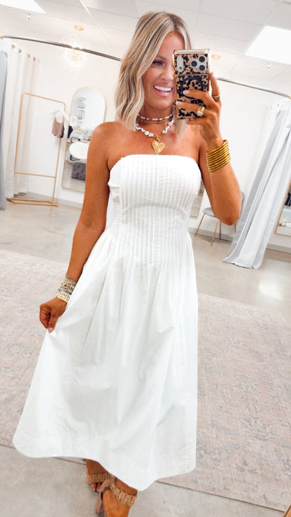 -FINAL SALE- The Prescott Strapless Midi Dress