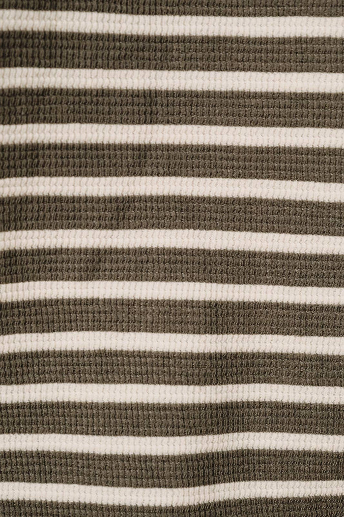 First Pick Olive Stripe Crew Neck Long Sleeve Top