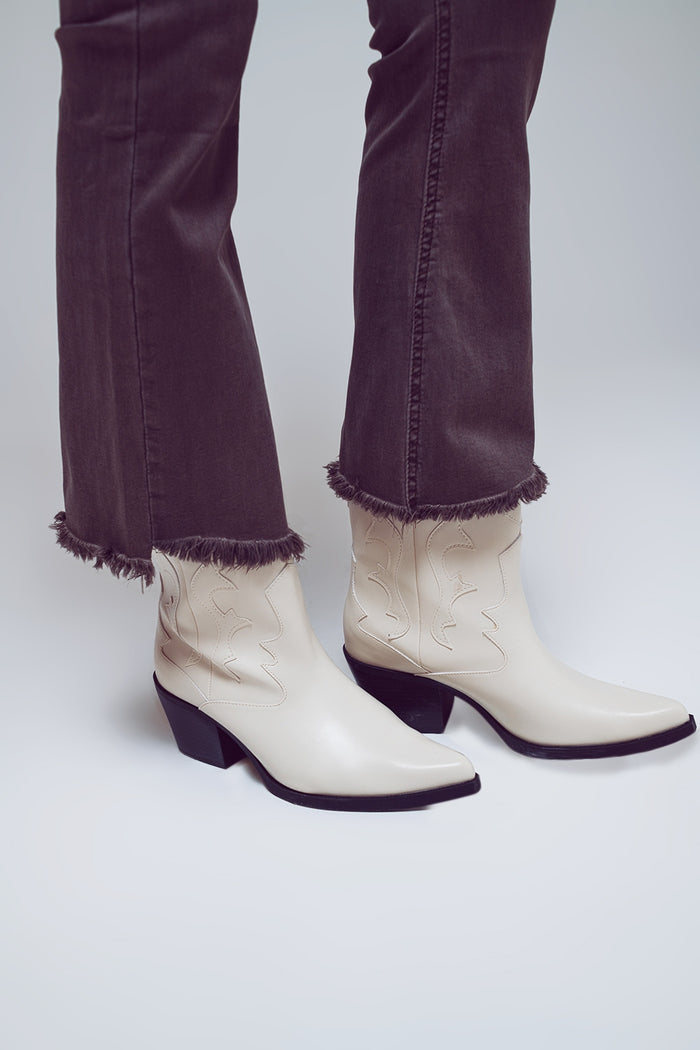 Flare jeans with raw hem edge in dark grey - Coloured Jeans