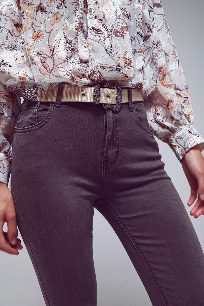 Flare jeans with raw hem edge in dark grey - Coloured Jeans
