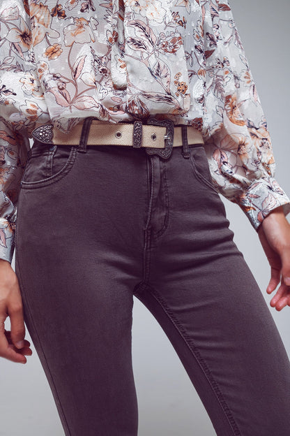 Flare jeans with raw hem edge in dark grey - Coloured Jeans