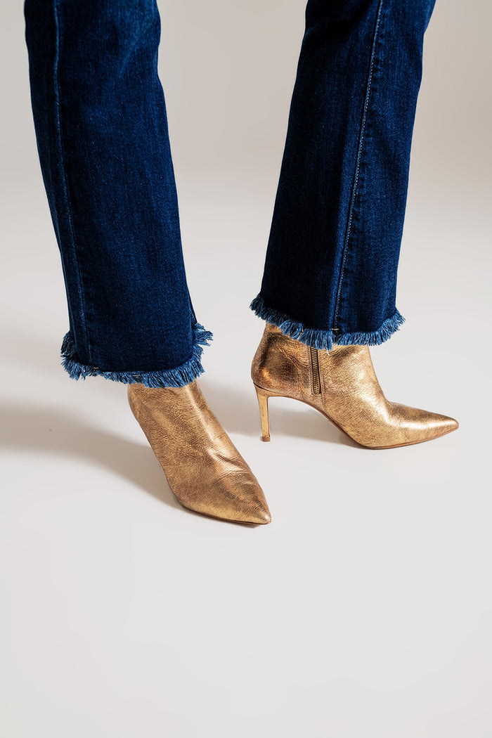 Flare leg skinny jeans in dark blue - Denim