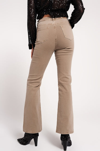 Flared jeans in beige - Coloured Jeans
