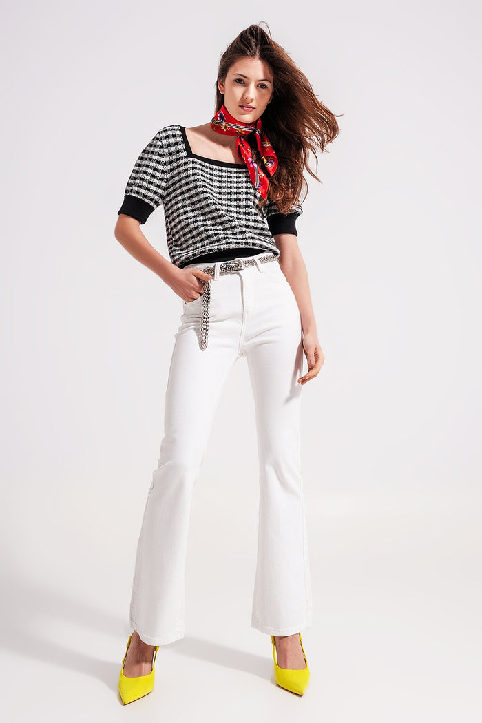 Flared jeans in white - Coloured Jeans