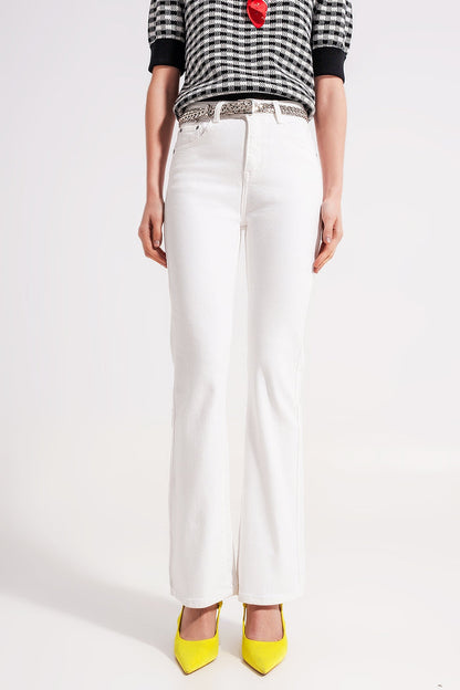 Flared jeans in white - Coloured Jeans