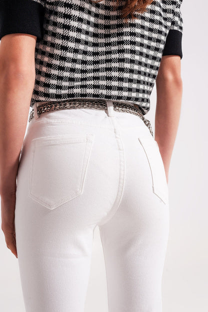 Flared jeans in white - Coloured Jeans