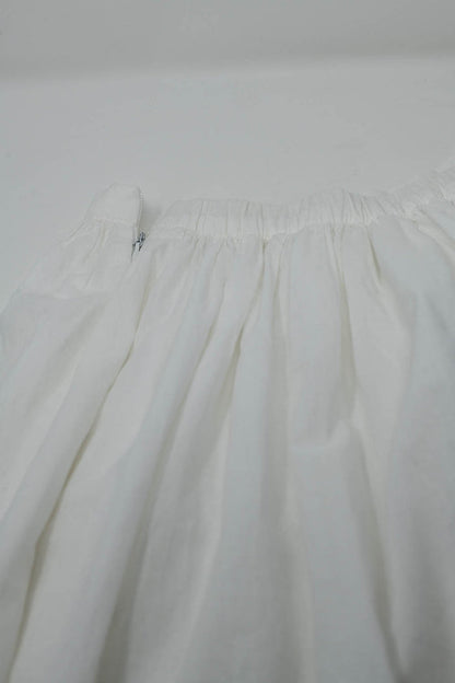 Flowy Drop Waist White Skirt With Brown Ombre Detail