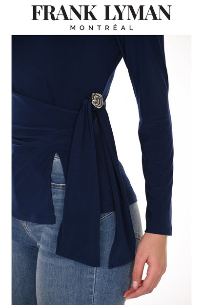 Frank Lyman 263048 Top French Navy long sleeve top Shop Frank Lyman at Dotique