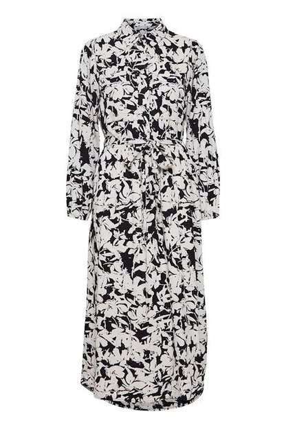 Fransa FRCINA DR 1 Black Mix Shirt Dress Front View