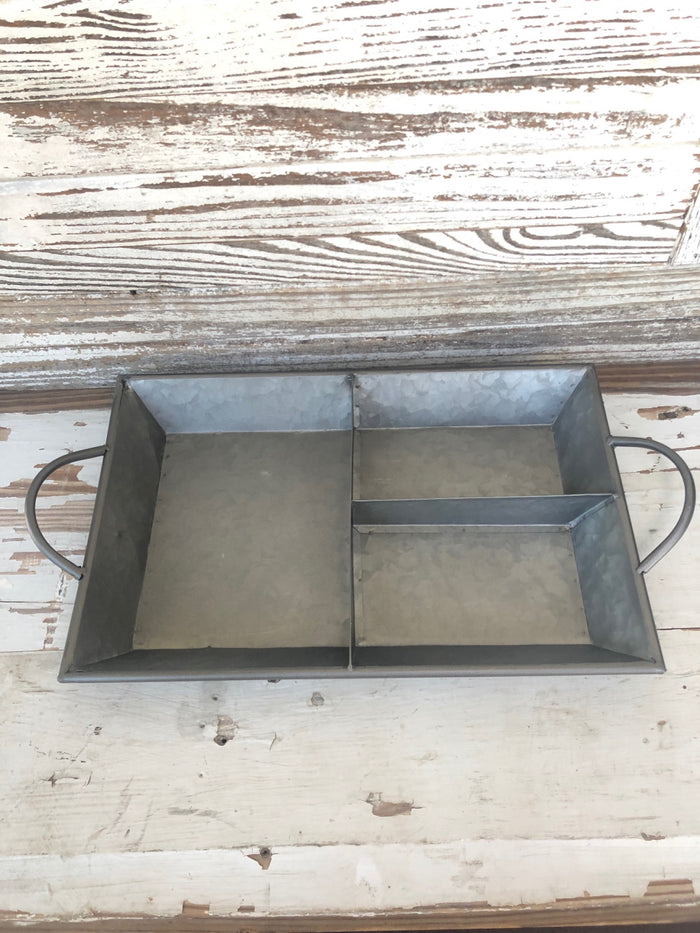Galvanized Divided Serving Tray