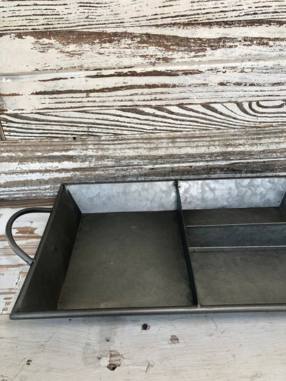 Galvanized Divided Serving Tray
