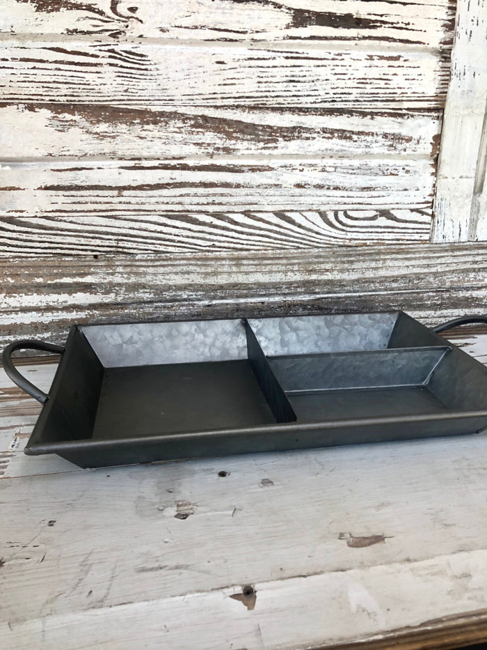 Galvanized Divided Serving Tray