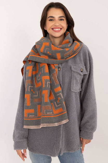 Geometric Patterned Shawl for Stylish Layering grey one-size-fits-all - Accessories