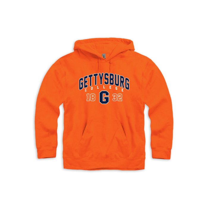 Gettysburg College Block G Orange Hooded Sweatshirt