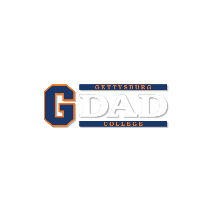 Gettysburg College Block G with Dad Text 6" x 2" Vinyl Decal