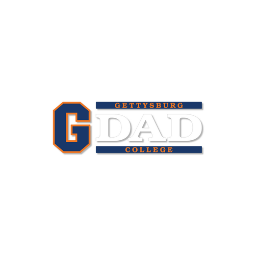 Gettysburg College Block G with Dad Text 6" x 2" Vinyl Decal