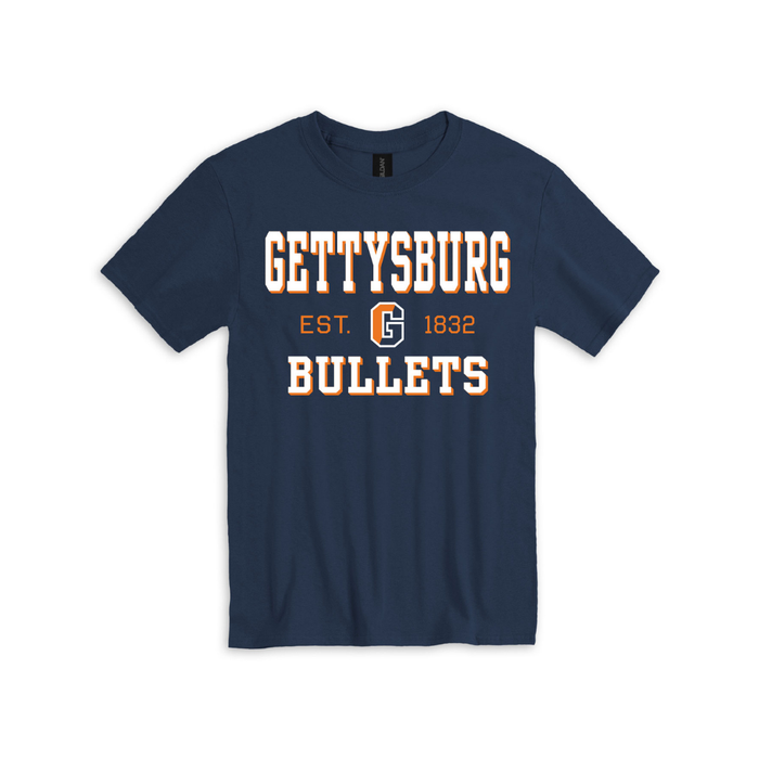 Gettysburg College Bullets Split G Short Sleeve Tee