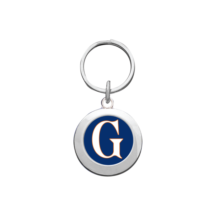 Gettysburg College G Silver Prestige Round Keychain