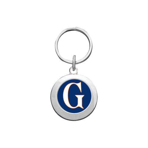 Gettysburg College G Silver Prestige Round Keychain