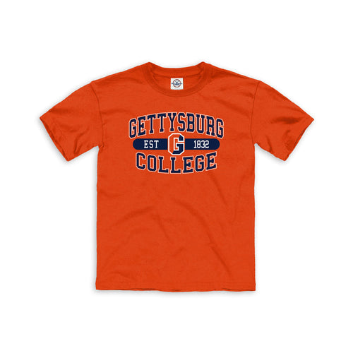 Gettysburg College Split G Orange Youth T-Shirt