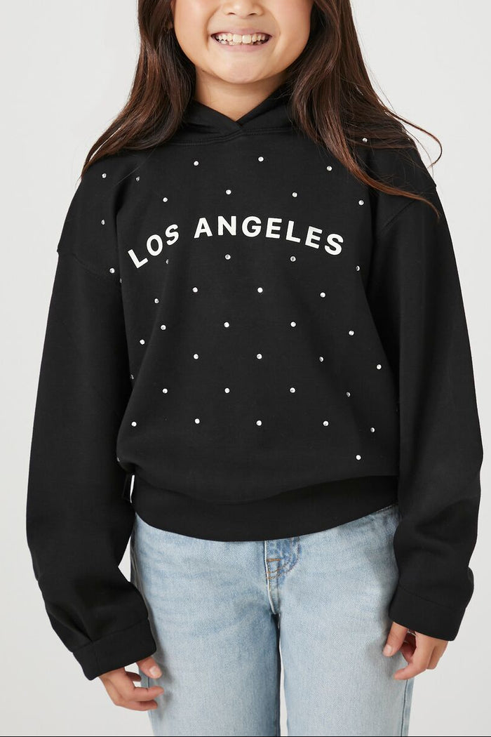Girls Rhinestone Los Angeles Hoodie (Kids)