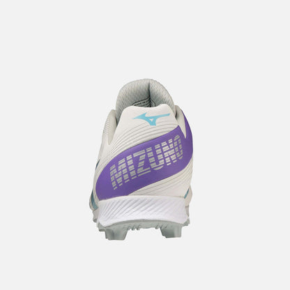 Rear view of Mizuno Youth Girl's Wave Finch Lightrevo Molded Softball Cleats.