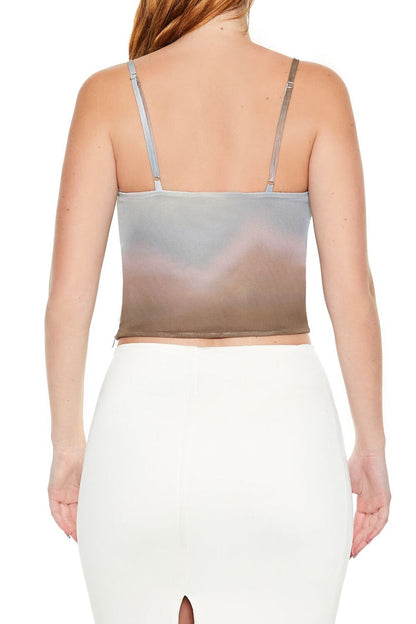 Gradient Rosette Cropped Cami