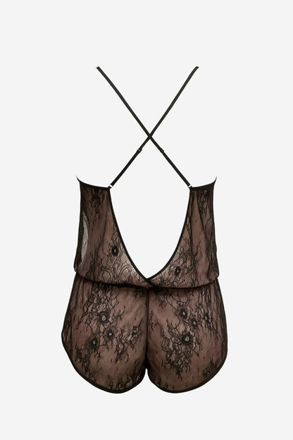 Harmony Lace Playsuit Black