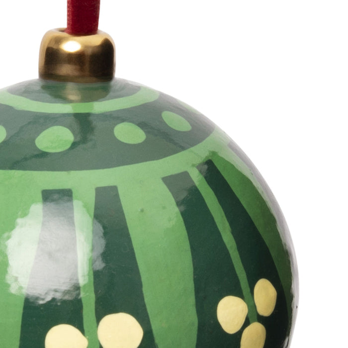 Heirloom Paper Mache Nouveau Round Christmas Ornament Forest
