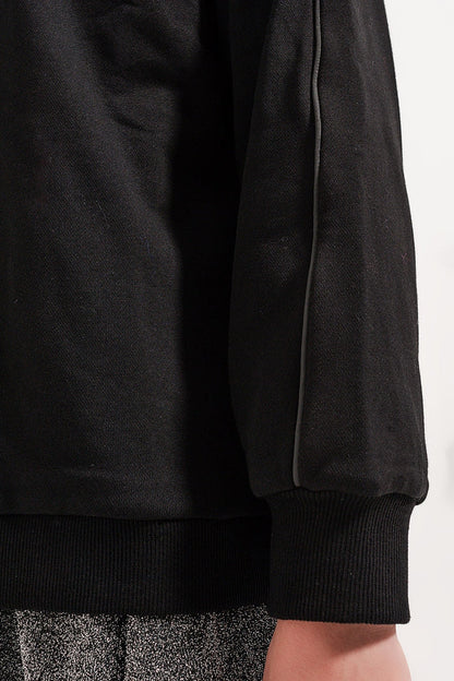 High neck sweatshirt in black
