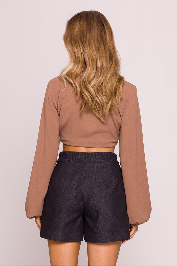 High Waisted Elegant Shorts in Black - Shorts
