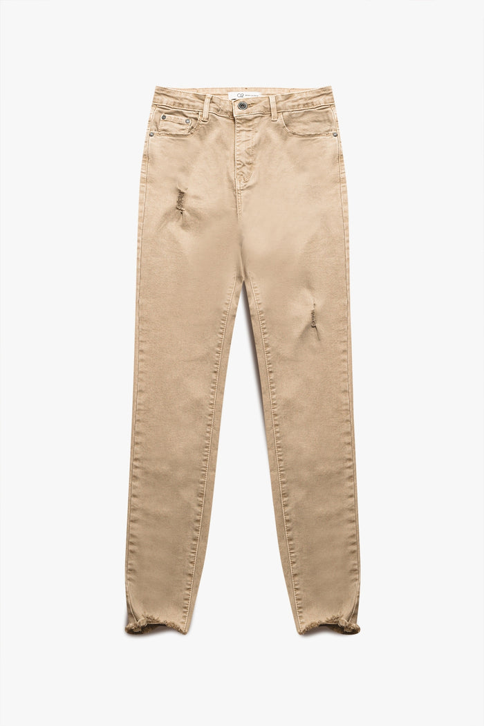 High waisted skinny jeans in beige - Coloured Jeans
