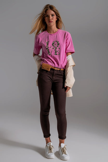 High waisted skinny jeans in brown - Coloured Jeans