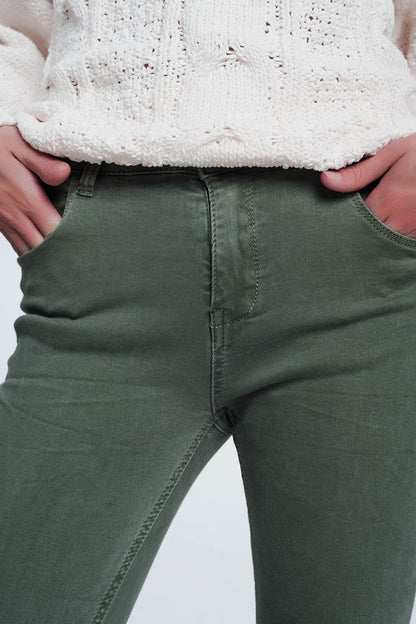 High waisted skinny jeans in green - Coloured Jeans