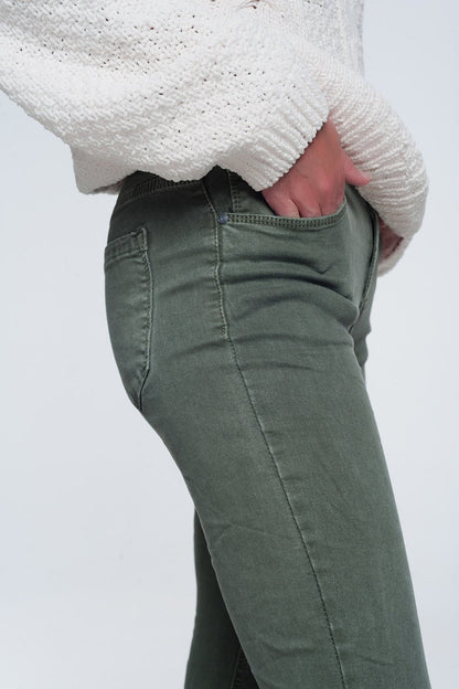 High waisted skinny jeans in green - Coloured Jeans