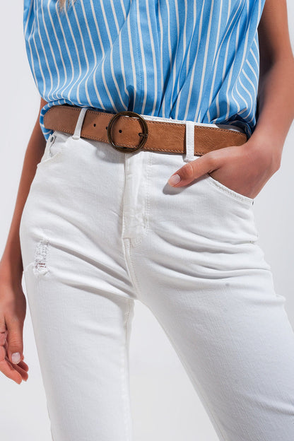 High waisted skinny jeans in white - Coloured Jeans