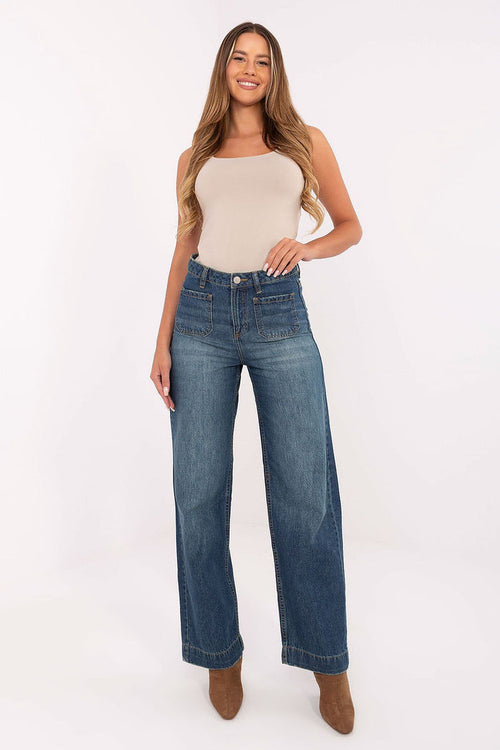 High Waisted Straight Jeans for Effortless Style blue - Jeans