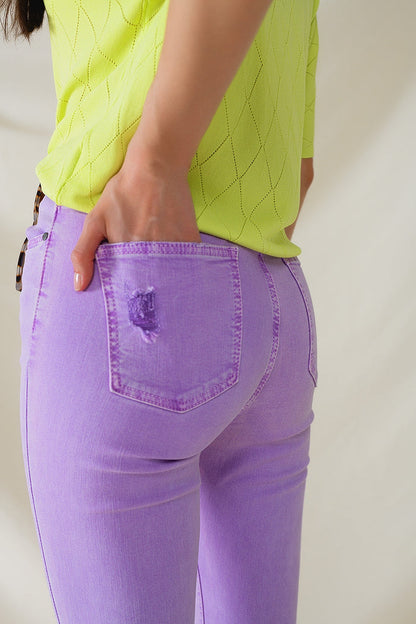 High waisted super skinny jeans in purple - Coloured Jeans