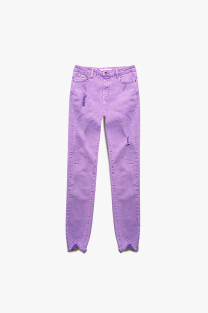 High waisted super skinny jeans in purple - Coloured Jeans