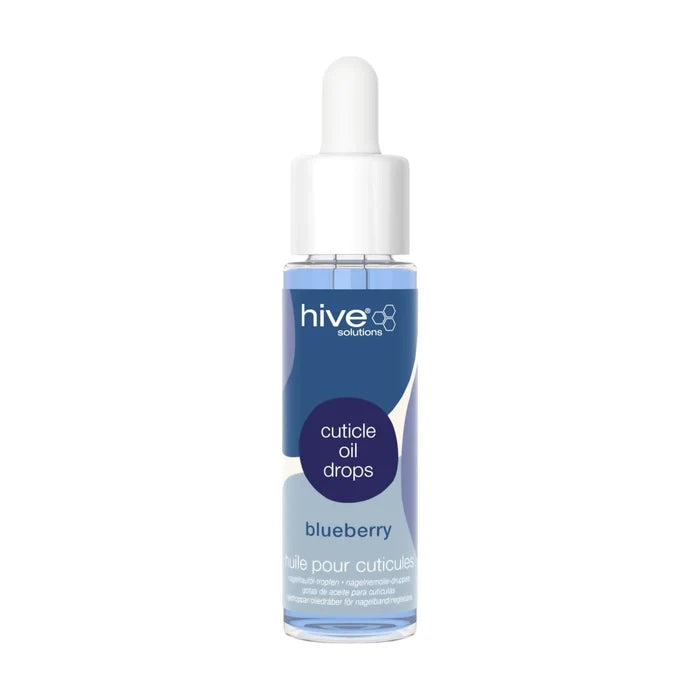 Hive Solutions Blueberry Cuticle Oil Drops 30ml nourishing nail and cuticle oil with a blueberry fragrance to help moisturise dry cuticles, soften skin around the nails and promote healthier-looking nails.